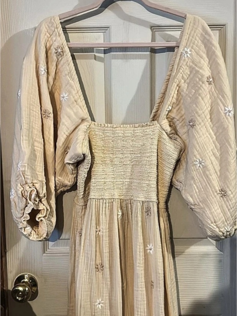 Free People Dahlia Embroidered Maxi Dress Maxi Dress in Cream